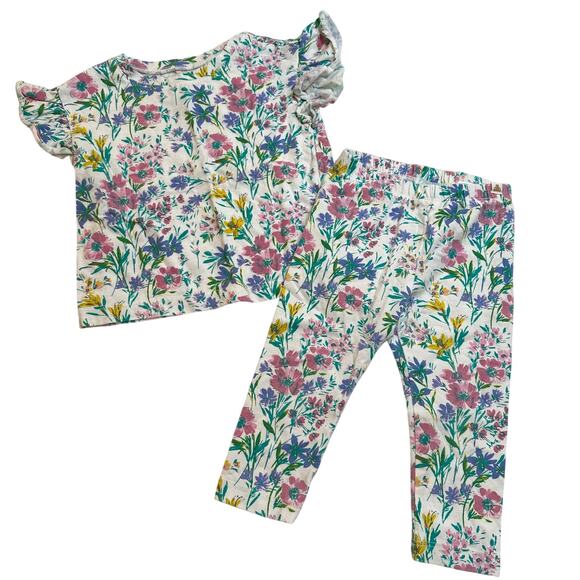 Baby Gap Floral outfit sz 12-18 m Matching Set Two Piece Baby Girl Outfit - Picture 1 of 7